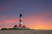 Lighthouse Of Westerhever, North Frisia, Germany