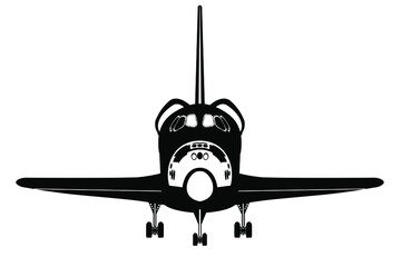 Wall Mural - space shuttle front view isolated on white background. vector illustration.