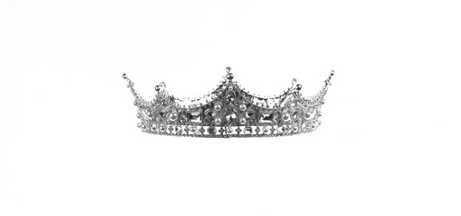 Wall Mural - king crown with diamonds isolated on white background