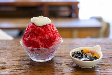 Sticker - Iced prickly pear sorbet in restaurant