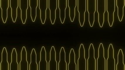 Poster - Black background. Design.The contours of the Yellow pipettes in the animation that jump in different directions.