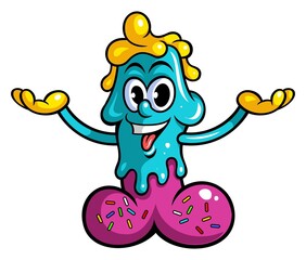 human penis waffle bakery logo design, mascot concept. cartoon style penis character, isolated on wh