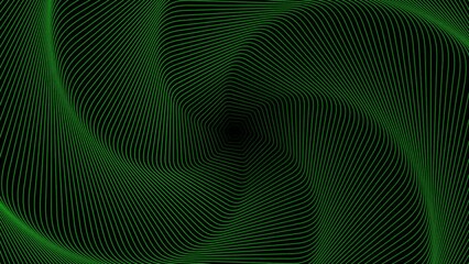 Wall Mural - Colorful spiral moving slowly. Action. Green helix with rippling lines like tv noise.