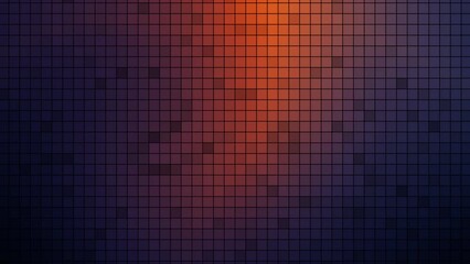 Poster - Abstract kaleidoscopic background with squares. Motion. Transforming dark orange squared silhouettes.