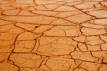 Cracked, Parched Ocher Earth, Alluvial Basin, Provence, France