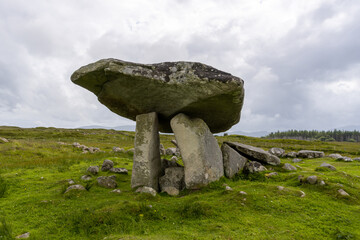 Sticker - view of the Kilclooney Dolmen in County Donegal in Ireland