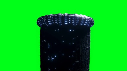 Wall Mural - space futuristic base with ships traffic. futuristic concept. green screen 4k footage.
