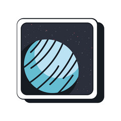 Wall Mural - flat planet badge