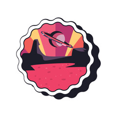 Wall Mural - flat space badge