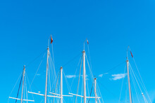 Yacht Masts Blue Sky