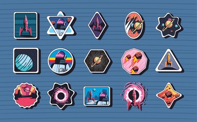 flat space badges