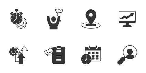 performance management icons set . performance management pack symbol vector elements for infographi