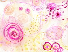 Lovely Pale Yellow And Bright Pink Abstract Art