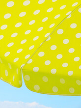 Yellow Sun Umbrella With White Dots