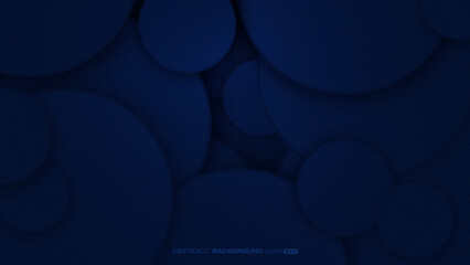 Wall Mural - Concentric blue circles with overlapping pattern and shadow. Abstract background