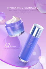 Purple beauty skincare ad template
