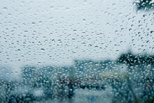 Water Droplets On Car Window 