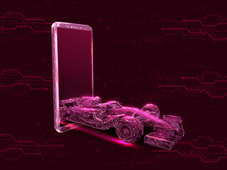 Poster - 2d illustration Abstract futuristic electronic circuit technology background