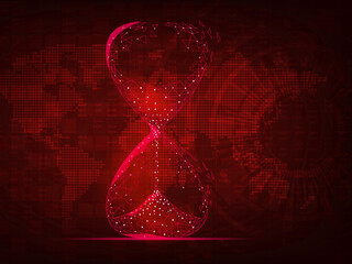 Poster - 2d illustration Abstract futuristic electronic circuit technology background