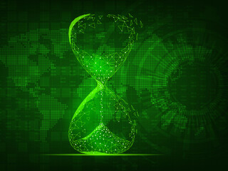 Poster - 2d illustration Abstract futuristic electronic circuit technology background