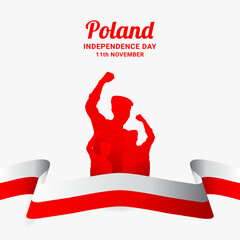 Wall Mural - Happy Poland Independence Day Celebration Vector Template Design Illustration