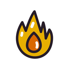 Sticker - flat bonfire illustration