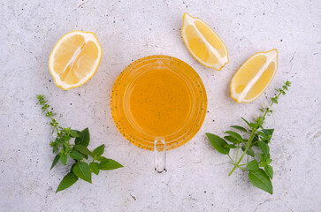 Wall Mural - Yellow drink with seeds