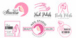 © muh - Nail beauty icon set logo design with creative element style for fashion Premium Vector