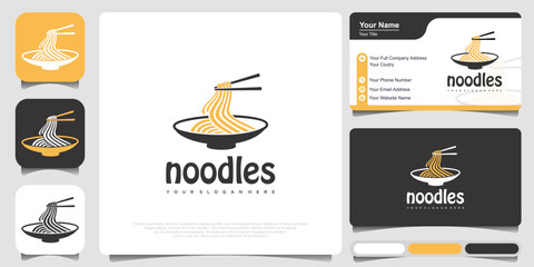 Wall Mural - bowl Noodles Logo Templates.Suitable for any business related to ramen, Korean food,Japanese food