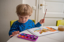 Toddler First Paints With Watercolor