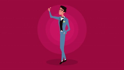 Sticker - elegant marrried man character animation