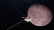 Space Probe Flyby Planet Mercury 3D Rendering