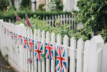 Union Flags On Picket Fence