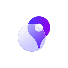 Poster - Gradient glass morphism location icon design vector
