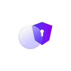Fototapete - Gradient glass morphism security icon design vector