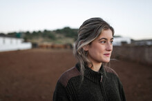 Portrait Of Farmer Woman On Her Ranch