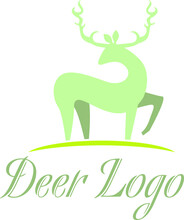 Green Deer Logo Vector Illustration