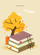 a warm-colored autumn background illustration 