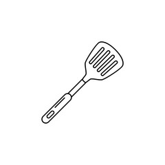 Poster - kitchen turner, turning spatula icon in line style icon, isolated on white background