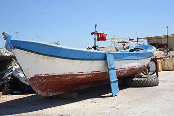 Poster - Fischerboot im Dock