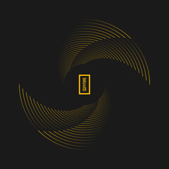Wall Mural - Yellow lines in circle form. Trendy design element for frame, logo, tattoo, sign, banners, web, prints, posters, template, pattern and abstract background