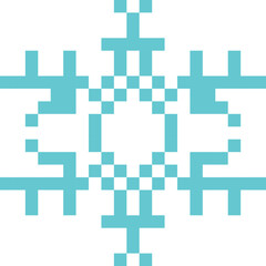 Wall Mural - snow flake Pixel art vector illustration. snow flake pixel image or clip art.