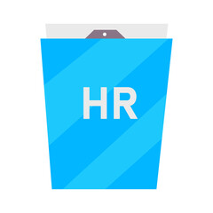 Poster - HR folder semi flat color vector object. Hiring workers documents. Full sized item on white. Business and employment simple cartoon style illustration for web graphic design and animation