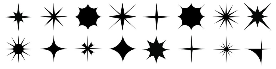 sparkles icon vector set. star element illustration sign collection.