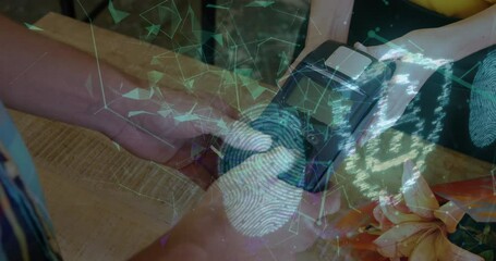 Poster - Animation of network of connections over people using payment terminal