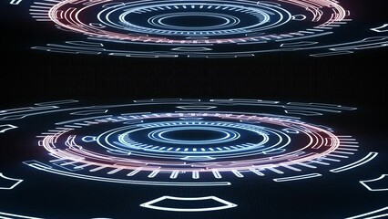 Wall Mural - Futuristic circle HUD, Platform Abstract Pattern Loop