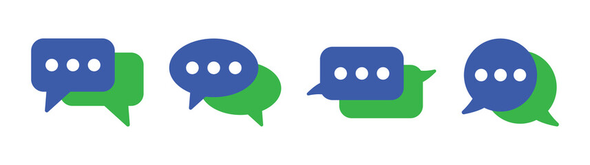 Wall Mural - Message speech bubble icon vector set for chat conversation symbol.