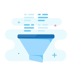 Poster - data, information filtering system concept illustration flat design vector eps10. modern graphic element for landing page, empty state ui, infographic, icon