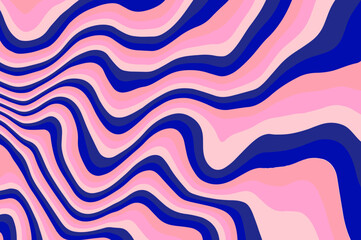 Fototapete - The 1970s-style wavy retro background in a psychedelic bright acidic colors.