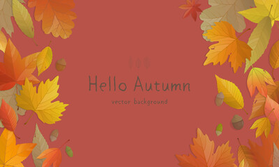 Wall Mural - Vector illustration of autumn banner background with copy space. Fall landscape concept.